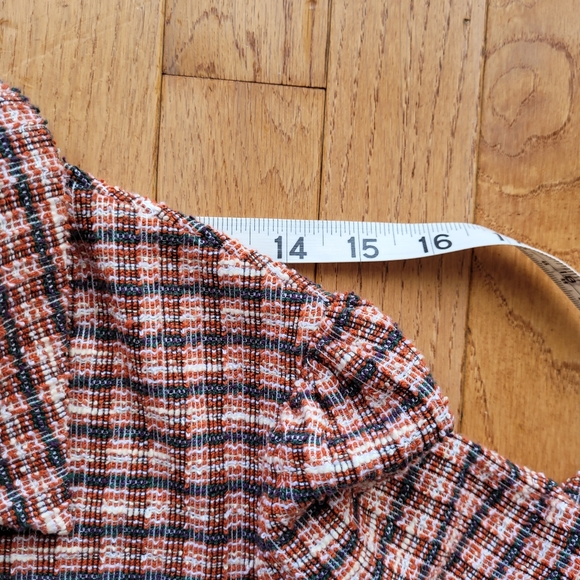 Miss Selfridge Petites jacket shirt Blazer Crop Puff Shoulder SZ 6 - Picture 8 of 11